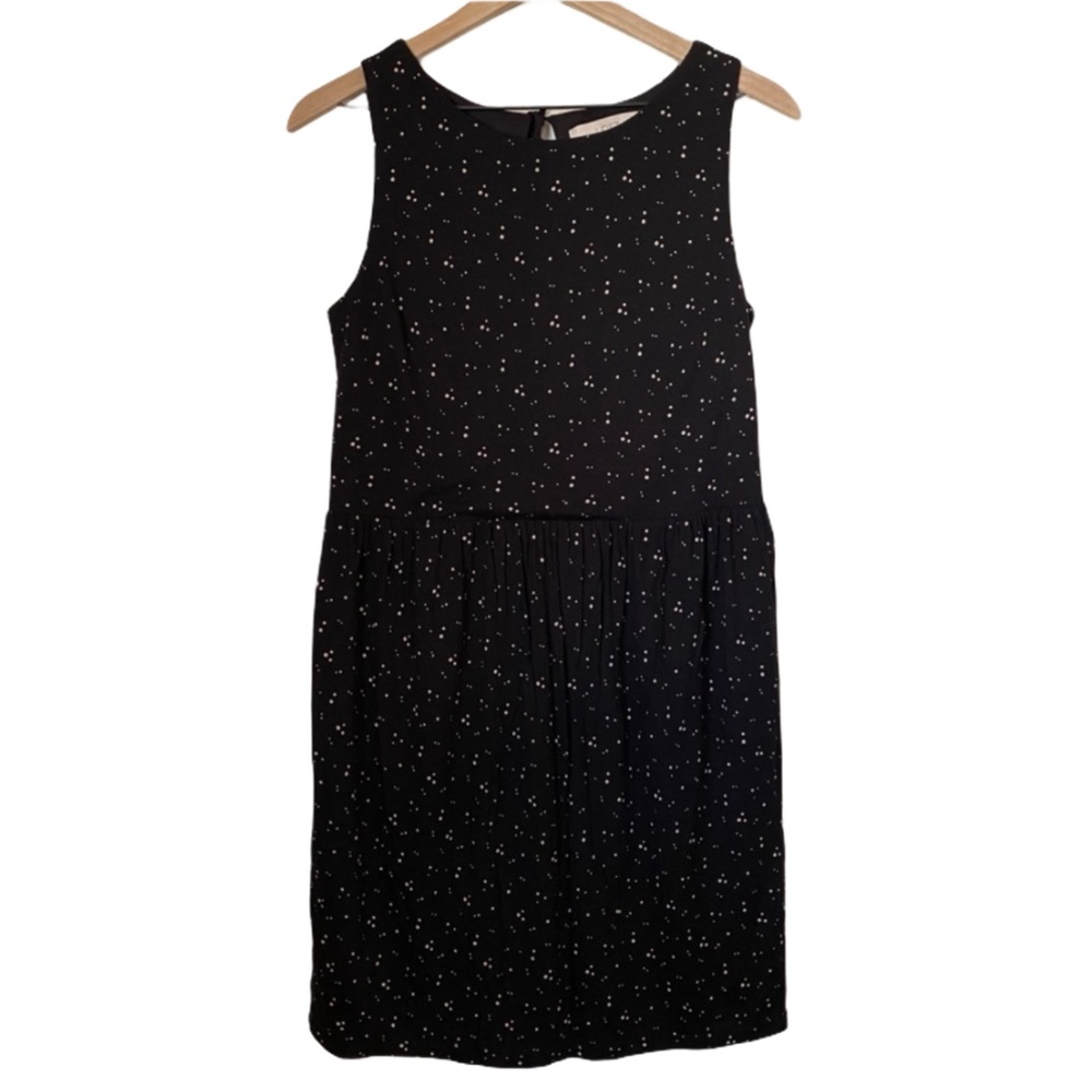 Loft Black Sleeveless Speckled  Dress
